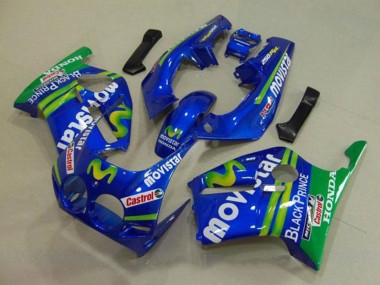 Cheap 1988-1989 Honda CBR250RR MC19 Motorcycle Fairings - Blue Green White MoviStar Red Castrol Canada