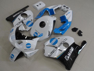 Cheap 1990-1998 Honda CBR250RR MC22 Motorcycle Fairings - White Blue Glossy Black Konica Minolta Canada