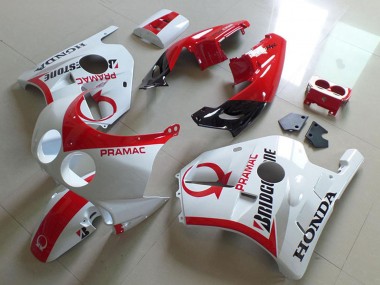 Cheap 1990-1998 Honda CBR250RR MC22 Motorcycle Fairings - White Red Pramac Bridgestone Canada