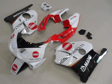 Cheap 1990-1998 Honda CBR250RR MC22 Motorcycle Fairings - White Red Glossy Black Konica Minolta Canada