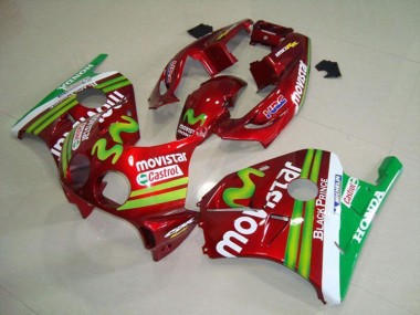 Cheap 1990-1998 Honda CBR250RR MC22 Motorcycle Fairings - Red White Green MoviStar Canada