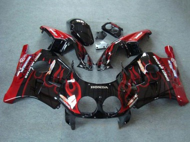 Cheap 1990-1998 Honda CBR250RR MC22 Motorcycle Fairings - Glossy Black Red Flame Canada