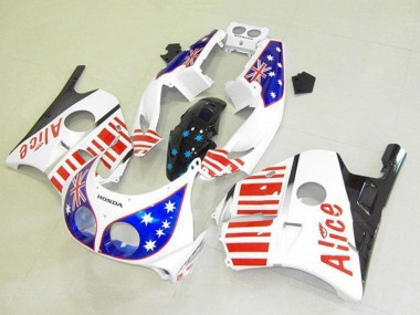 Cheap 1990-1998 Honda CBR250RR MC22 Motorcycle Fairings - White Red Blue Star Alice Canada