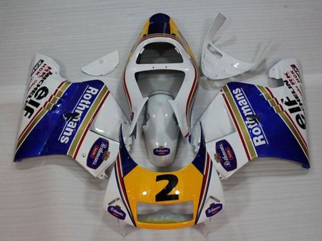 1994-1996 Honda NSR250R MC28 P4 Motorcycle Fairings - White Blue Yellow Gold Rothmans Elf 2 Canada