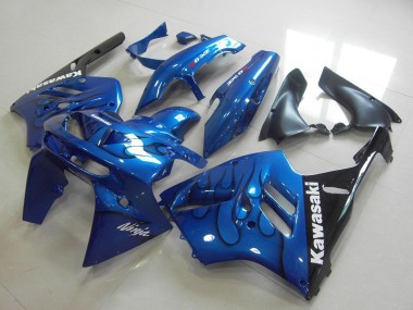 Cheap 1994-1997 Kawasaki ZX9R Motorcycle Fairing - Blue Black Flame Canada
