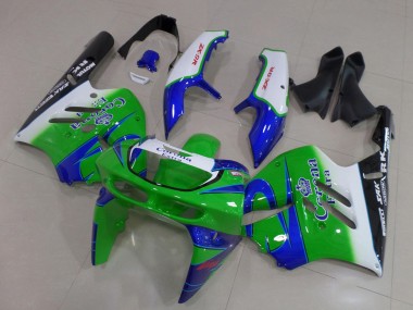 Cheap 1994-1997 Kawasaki ZX9R Motorcycle Fairings - White Blue Green Black Corona Extra Canada