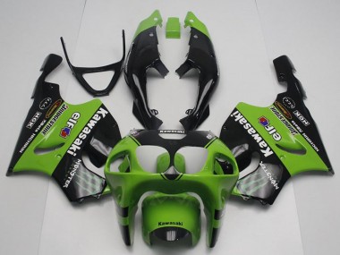 Cheap 1996-2003 Kawasaki ZX7R Motorcycle Fairings - Green Glossy Black Monster Elf Canada