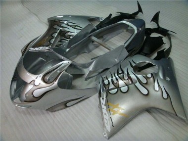 Cheap 1996-2007 Honda CBR1100XX Blackbird Motorcycle Fairing - Silver Black Flame Canada