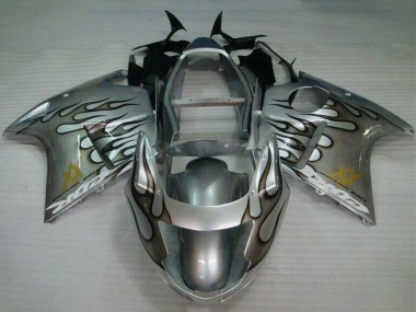 Cheap 1996-2007 Honda CBR1100XX Blackbird Motorcycle Fairing - Silver Black Flame Canada