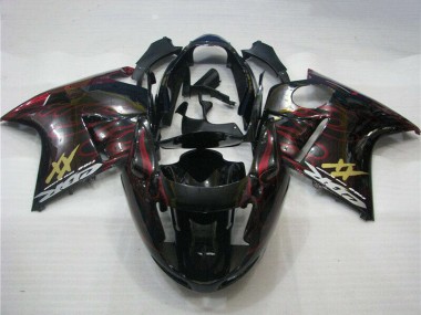 Cheap 1996-2007 Honda CBR1100XX Blackbird Abs Motorcycle Fairings - Glossy Black Red Flame Canada