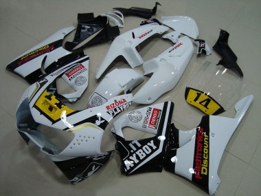 Cheap 1998-1999 Honda CBR900RR 919 Motorcycle Fairings - White Yellow Glossy Black Playboy 14 Canada