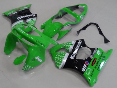 Cheap 1998-1999 Kawasaki ZX6R Motorcycle Fairings - Green White Silver Glossy Black Canada