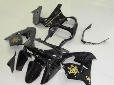 Cheap 1998-1999 Kawasaki ZX9R Motorcycle Fairings - Glossy Black Gold Jw Canada
