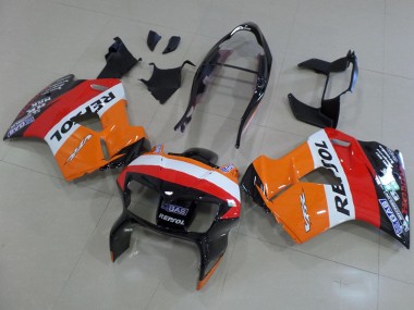 Cheap 1998-2001 Honda VFR 800 Motorcycle Fairings - Orange White Red Glossy Black Repsol Canada