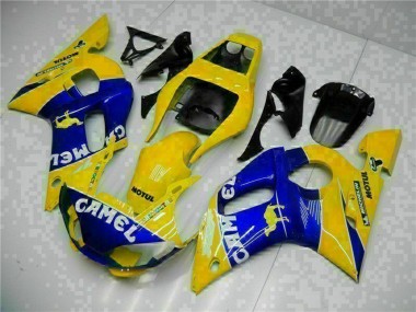 Cheap 1998-2002 Yamaha YZF R6 Motorcycle Fairings - Yellow Blue White Camel Motul Canada