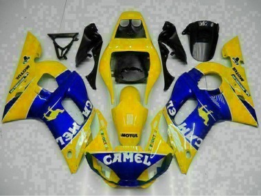 Cheap 1998-2002 Yamaha YZF R6 Motorcycle Fairings - Yellow Blue White Camel Motul Canada