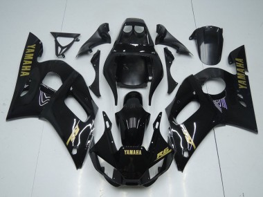 Cheap 1998-2002 Yamaha YZF R6 Motorcycle Fairings - Glossy Black Gold Decals Canada