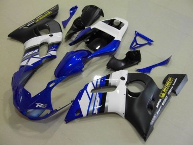 Cheap 1998-2002 Yamaha YZF R6 Motorcycle Fairings - White Blue Matte Black Motul Michelin Canada