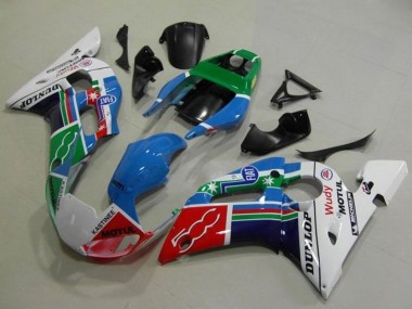 Cheap 1998-2002 Yamaha YZF R6 Motorcycle Fairings - White Blue Green Red Fiat Motul Michelin Dunlop Canada