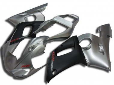 Cheap 1998-2002 Yamaha YZF R6 Motorcycle Fairings - Silver Matte Black Red Decal Canada