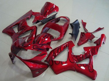 Cheap 2000-2001 Honda CBR900RR 929 Motorcycle Fairings - Red Glossy Black Flame Canada