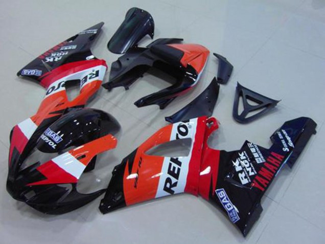 2000-2001 Yamaha YZF R1 Motorcycle Fairing - Orange White Red Black Repsol Canada