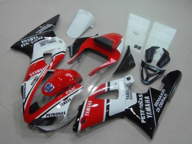 Cheap 2000-2001 Yamaha YZF R1 Motorcycle Fairings - Red White Glossy Black Petronas Yamalube Canada