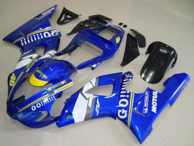 Cheap 2000-2001 Yamaha YZF R1 Motorcycle Fairings - Blue White Yellow Motul 46 Canada
