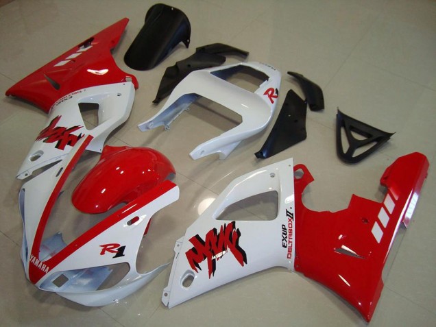 2000-2001 Yamaha YZF R1 Motorcycle Fairing - White Red Canada