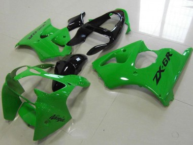 Cheap 2000-2002 Kawasaki ZX6R Motorcycle Fairing - Green Glossy Black Canada