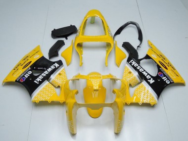 Cheap 2000-2002 Kawasaki ZX6R Motorcycle Fairings - Yellow White Black Elf Bridgestone Canada