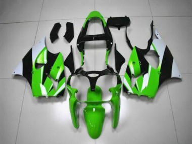 Cheap 2000-2002 Kawasaki ZX6R Motorcycle Fairing Kits - Green White Black Canada
