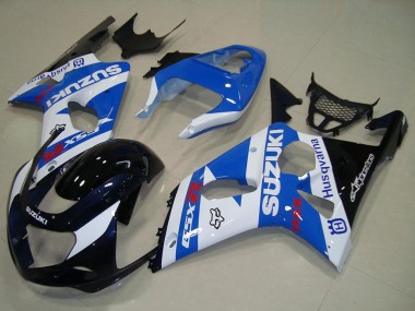 Cheap 2000-2002 Suzuki GSXR 1000 Motorcycle Fairings - White Blue Glossy Black Canada