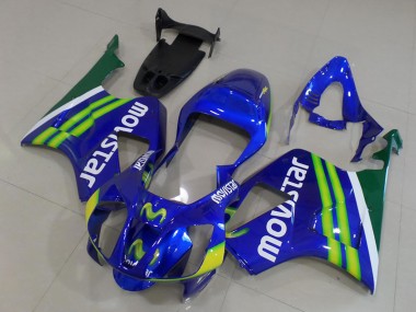 Cheap 2000-2006 Honda VTR1000 Motorcycle Fairings - Blue Green White MoviStar Canada