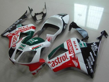 Cheap 2000-2006 Honda VTR1000 Motorcycle Fairing - White Red Green Glossy Black Castrol Canada
