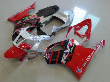 Cheap 2000-2006 Honda VTR1000 Motorcycle Fairings - Silver Red Glossy Black Stripe Canada