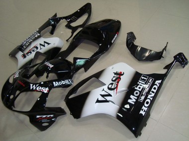 Cheap 2000-2006 Honda VTR1000 Motorcycle Fairings - Glossy Black White West Canada
