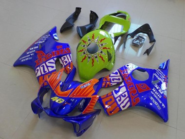 Cheap 2001-2003 Honda CBR600 F4i Motorcycle Fairings - Yellow Blue Orange Rossi 46 Canada