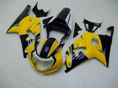Cheap 2001-2003 Suzuki GSXR 600/750 Motorcycle Fairings - Yellow Dark Blue Glossy Black Canada