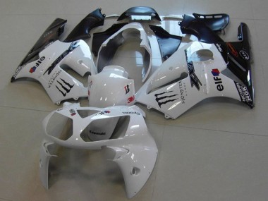 Cheap 2002-2006 Kawasaki ZX12R Motorcycle Fairings - White Glossy Black Monster Canada
