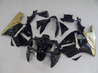 Cheap 2002-2006 Kawasaki ZX12R Motorcycle Fairing Kits - Glossy Black Gold Canada