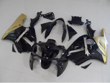 Cheap 2002-2006 Kawasaki ZX12R Motorcycle Fairing Kits - Glossy Black Gold Canada