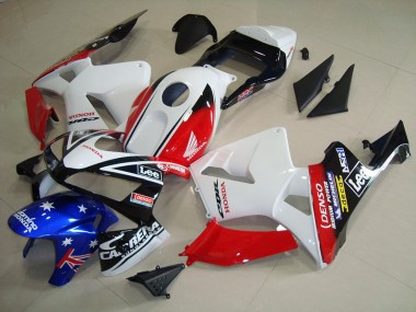 Cheap 2003-2004 Honda CBR600RR Motorcycle Fairings - White Red Blue Glossy Black Star Lee Canada