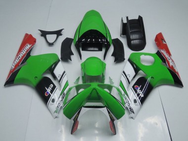 Cheap 2003-2004 Kawasaki ZX6R Motorcycle Fairings - Green White Black Red Motocard Canada