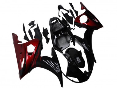 Cheap 2003-2004 Yamaha YZF R6 Motorcycle Fairing Kits - Glossy Black Red Canada