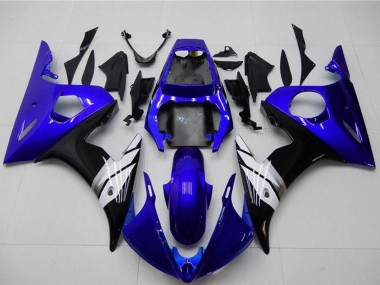 Cheap 2003-2004 Yamaha YZF R6 Motorcycle Fairings - Blue White Glossy Black Canada