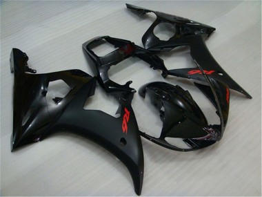 Cheap 2003-2004 Yamaha YZF R6 Motorcycle Fairings - Glossy Black Matte Black Red Decals Canada