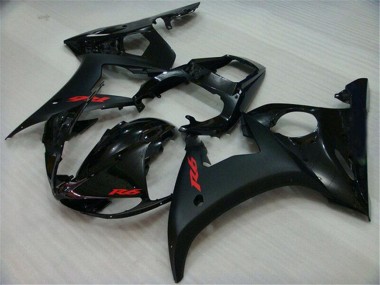 Cheap 2003-2004 Yamaha YZF R6 Motorcycle Fairings - Glossy Black Matte Black Red Decals Canada