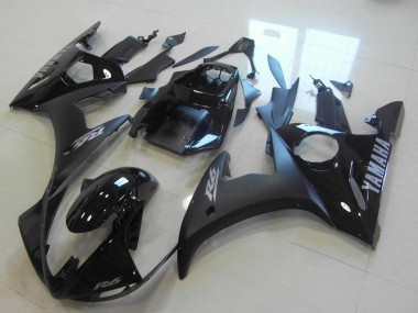 Cheap 2003-2004 Yamaha YZF R6 Motorcycle Fairings - Glossy Black Matte Black Silver Decals Canada