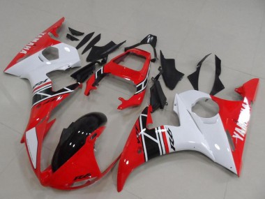 Cheap 2003-2004 Yamaha YZF R6 Motorcycle Fairing Kits - White Red Glossy Black Canada